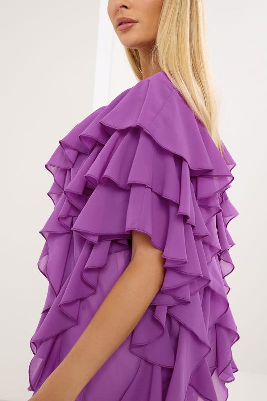 STAR Purple Mesh Ruffle Blouse | StarByJM 4
