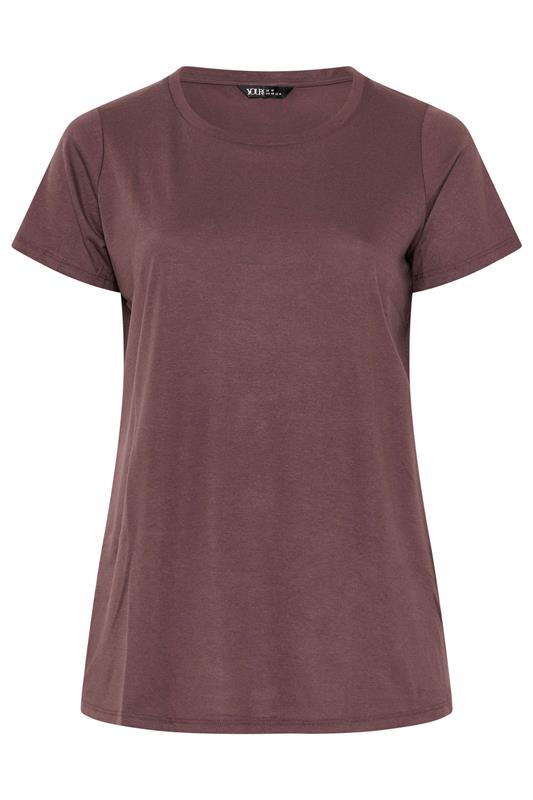 YOURS 2 PACK Plus Size Chocolate Brown & Yellow Core T-Shirts | Yours Clothing 9