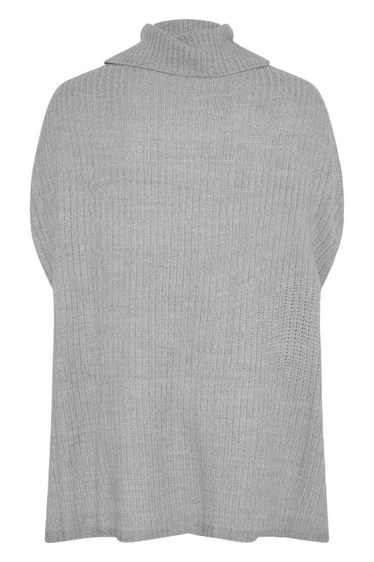 Plus Size Curve Grey Ribbed Knit Tabard Vest Top | Yours Clothing 7