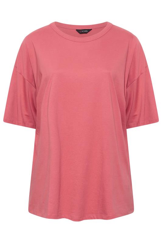 Plus Size Rose Pink Oversized Boxy T-Shirt | Yours Clothing 5