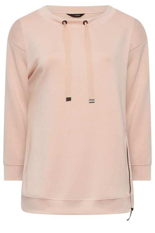 YOURS Curve Plus Size Light Pink Side Split Sweatshirt | Yours Clothing  7