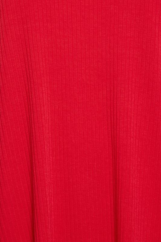 YOURS Plus Size Red Ribbed Turtle Neck Top | Yours Clothing 5