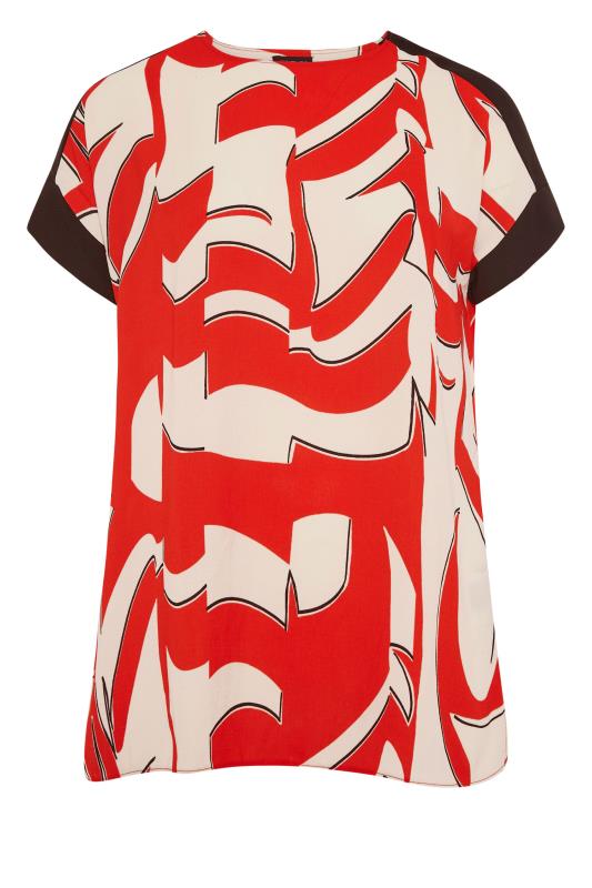 Red Abstract Dipped Hem Tunic Top_F.jpg