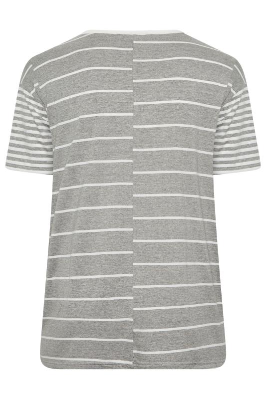 LIMITED COLLECTION Plus Size Grey Mixed Stripe Print T-Shirt | Yours Clothing 7