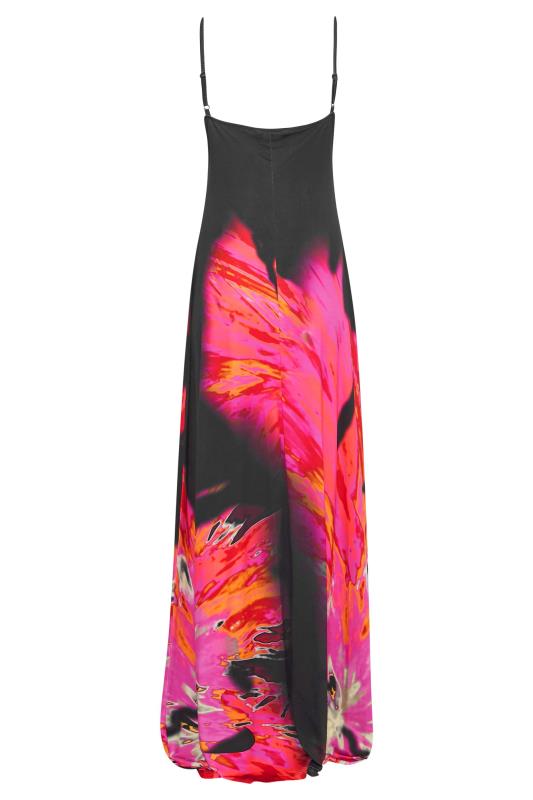 LTS Tall Black & Pink Floral Print Maxi Dress 6