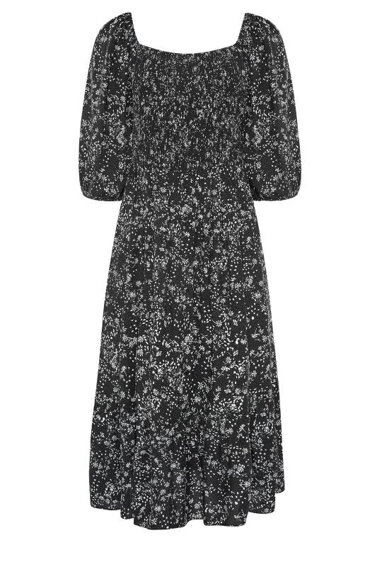 LIMITED COLLECTION Curve Black Ditsy Print Shirred Maxi Dress_F.jpg