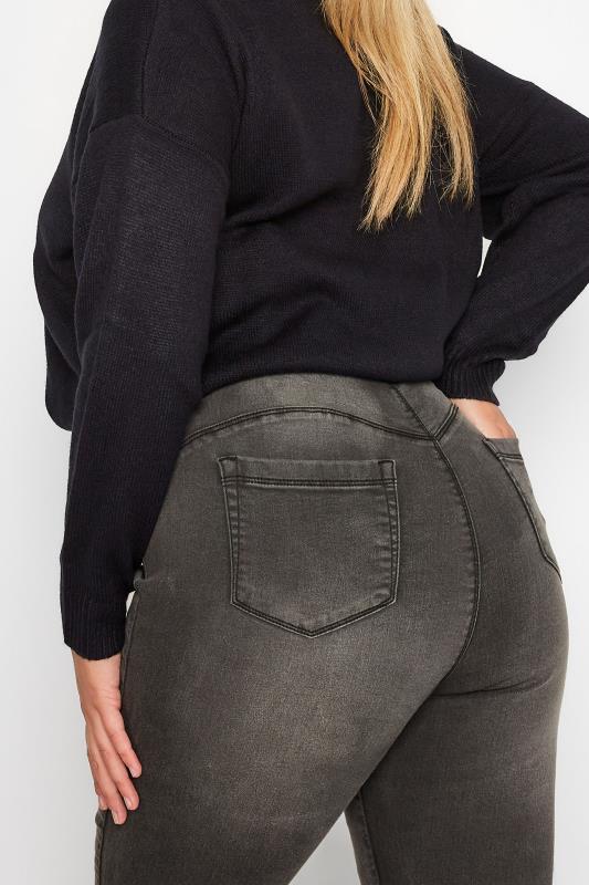 Plus Size Curve Black Washed Pull On Bum Shaper LOLA Jeggings | Yours Clothing 4
