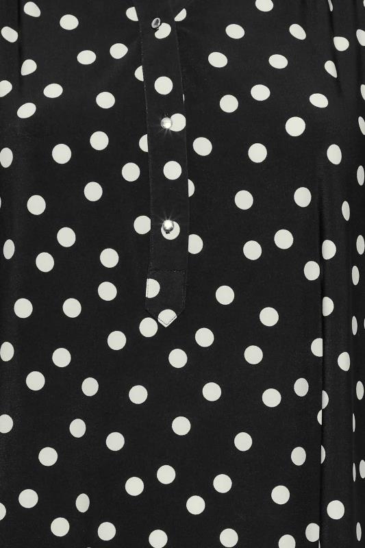 YOURS LONDON Plus Size Black Polka Dot Print Shirt | Yours Clothing 5
