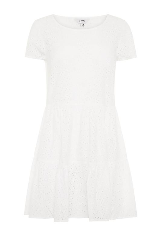 LTS Tall White Broderie Anglaise Tiered Tunic Dress 6