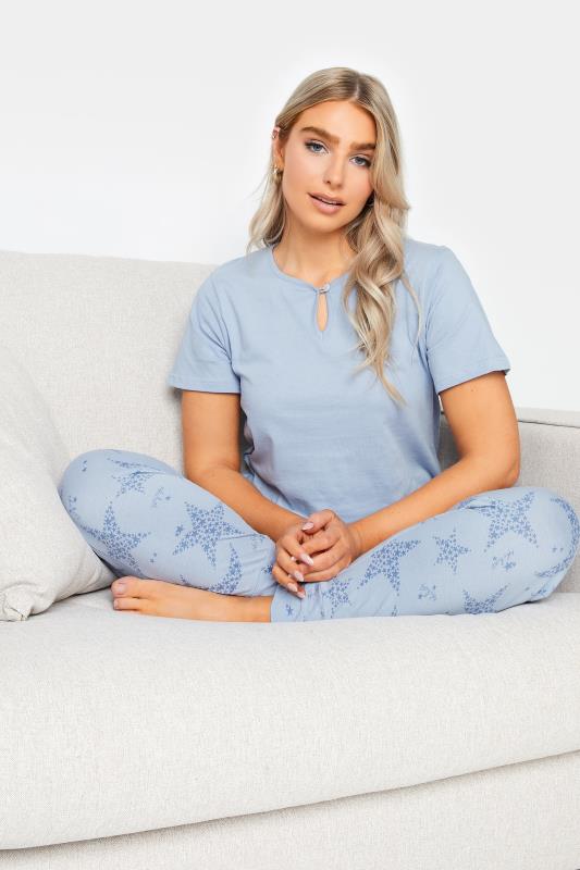 M&Co Blue Cotton Womens Star Print Pyjama Set | M&Co 6