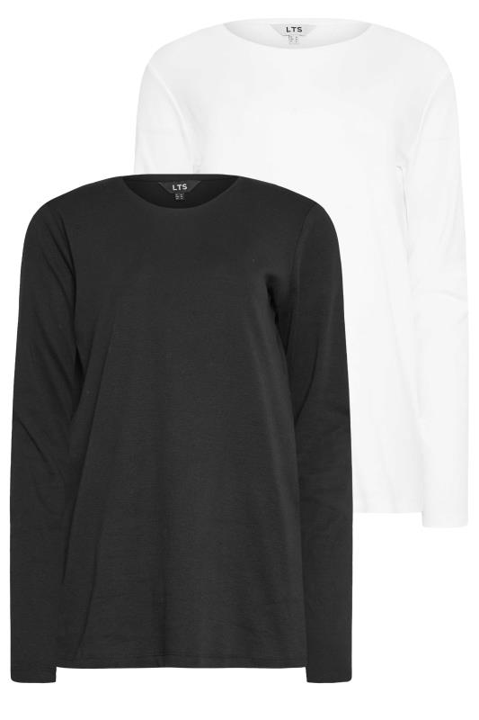 LTS Tall 2 PACK Black & White Long Sleeve T-Shirts | Long Tall Sally  7