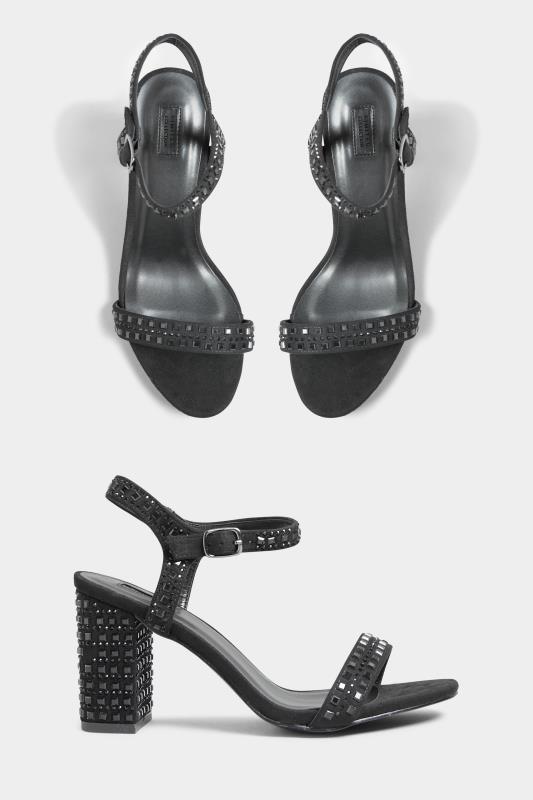 LIMITED COLLECTION Black Diamante Strappy Heels In Extra Wide Fit_B.jpg