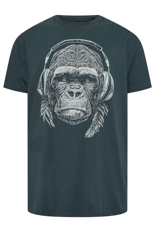 KAM Indigo Gorilla Graphic Print T-Shirt | BadRhino 3