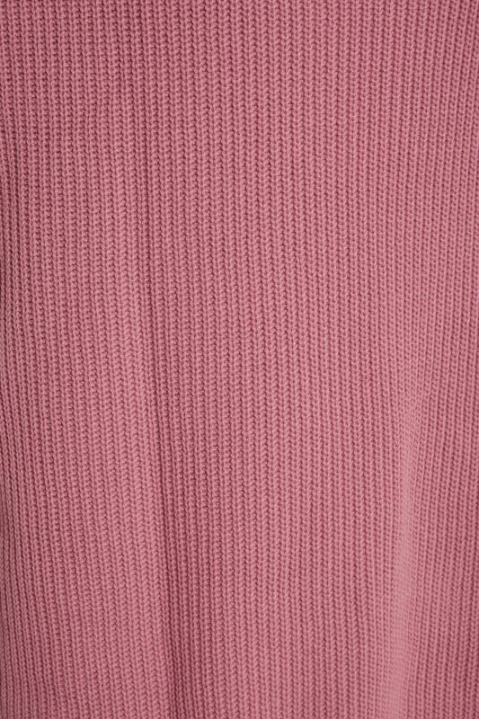 Plus Size Curve Pink Ribbed Knit Tabard Vest | Yours Clothing 5