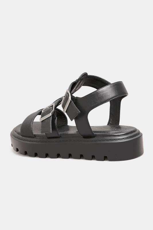 LIMITED COLLECTION Plus Size Black Gladiator Sandals In Extra Wide Fit | Yours Clothing 4