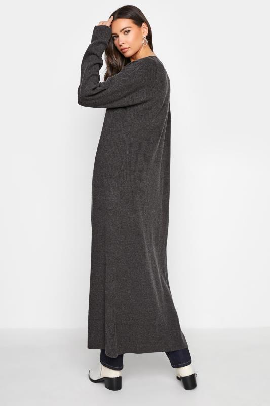 Tall Women's LTS Charcoal Grey Ribbed Maxi Cardigan | Long Tall Sally 3