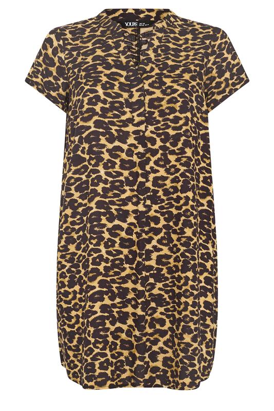 YOURS Plus Size Black Leopard Pleat Front Dress | Yours Clothing 5
