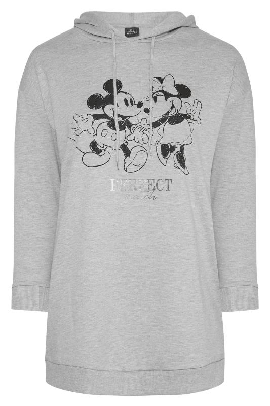DISNEY Plus Size Grey Mickey & Minnie Mouse 'Perfect Match' Longline Hoodie | Yours Clothing 7