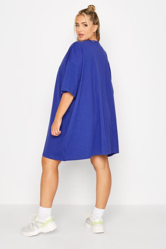 Plus Size Cobalt Blue Oversized Tunic T-Shirt Dress | Yours Clothing 4