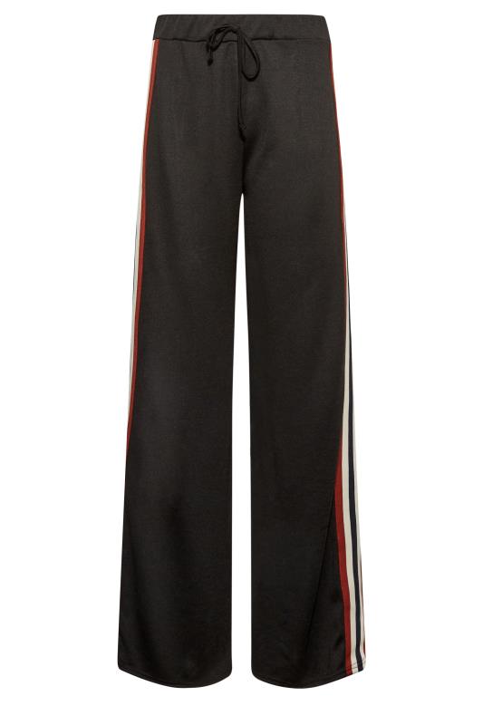 LTS Tall Women's Black Side Stripe Knitted Wide Leg Trousers | Long Tall Sally 4