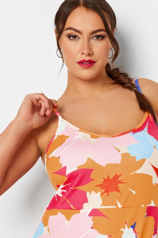 LIMITED COLLECTION Plus Size Pink Floral Print Cami Maxi Dress | Yours Clothing 4