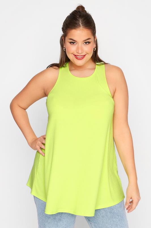 LIMITED COLLECTION Curve Lime Green Racer Back Swing Vest Top_A.jpg