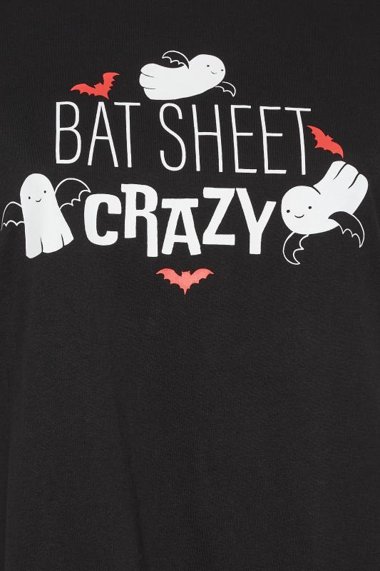 LIMITED COLLECTION Plus Size Black Halloween 'Bat Sheet Crazy' Slogan T-Shirt | Yours Clothing 6