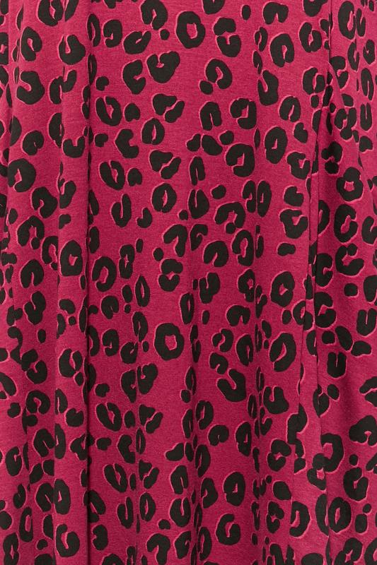 Plus Size Red Leopard Print Drape Pocket Dress | Yours Clothing 5