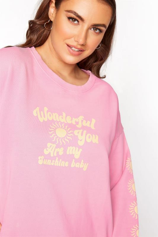 Pink Sunshine Slogan Sweatshirt_D.jpg