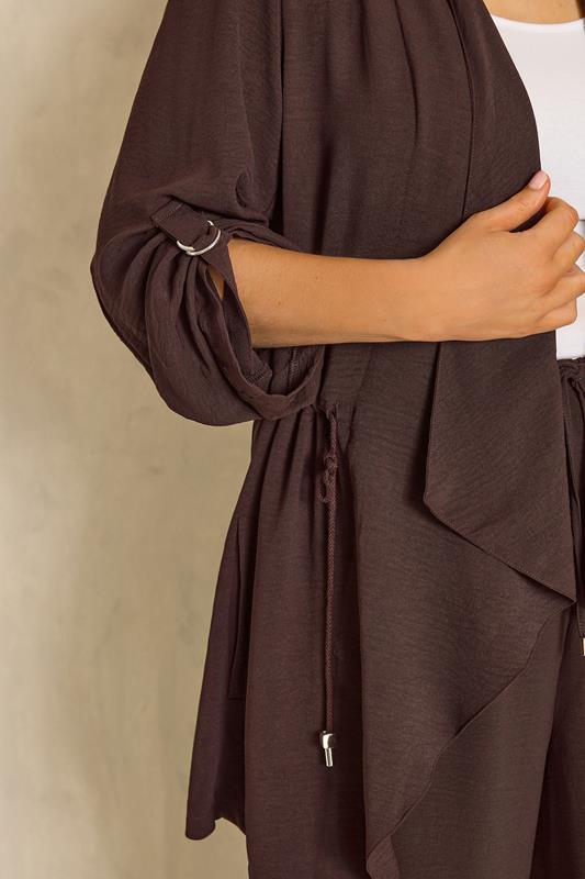 EVANS Plus Size Jacket & Trouser Chocolate Brown Set | Evans 4