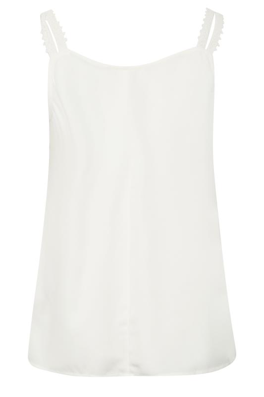 LIMITED COLLECTION Plus Size White Embroidered Strap Vest Top | Yours Clothing 8