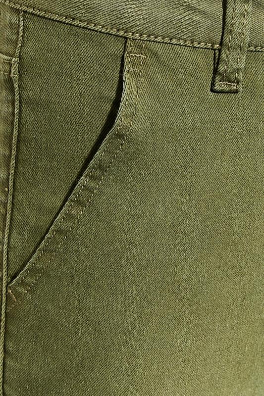 Petite Khaki Green Utility Trousers | PixieGirl 3