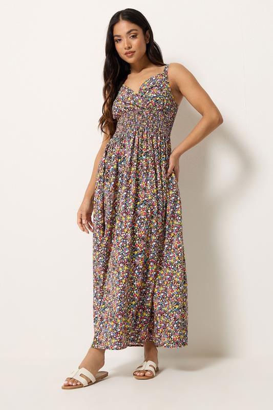  PixieGirl Petite Black Ditsy Floral Maxi Dress