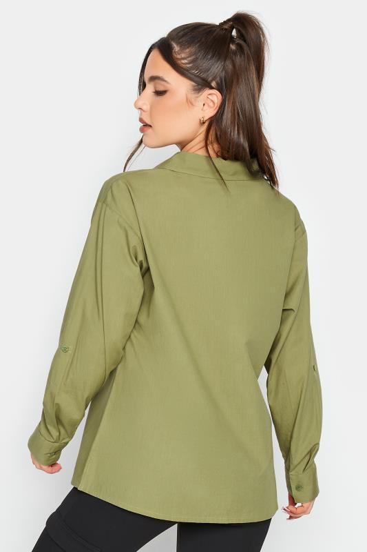 PixieGirl Olive Green Oversized Cotton Shirt | PixieGirl  3