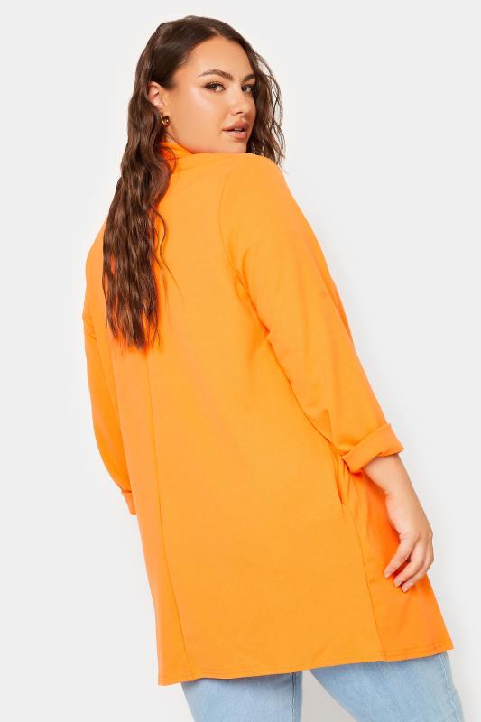 LIMITED COLLECTION Curve Plus Size Neon Orange Scuba Blazer | Yours Clothing  3