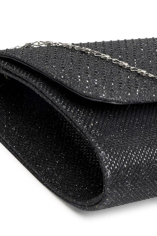 Black Diamante Clutch Bag | Yours Clothing 8