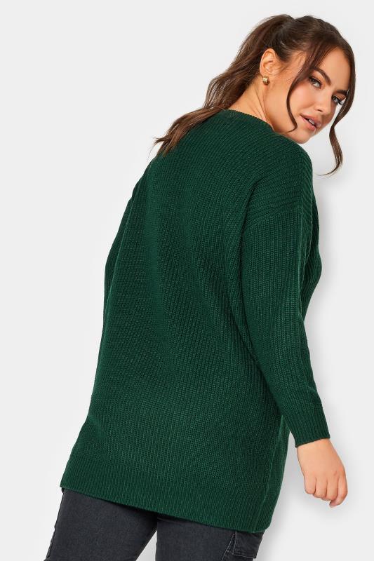 Plus Size Curve Forest Green Essential Knitted Jumper | Yours Clothing 3