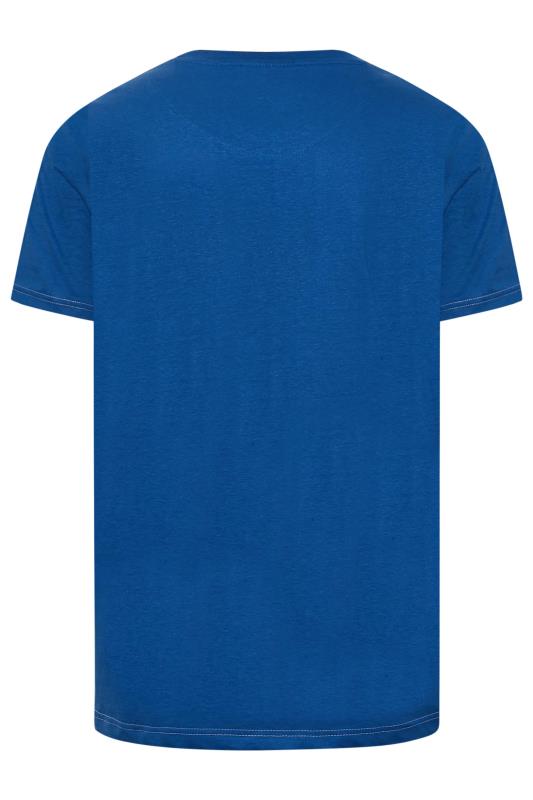 KAM Big & Tall Blue Santa Skull Print T-Shirt 2