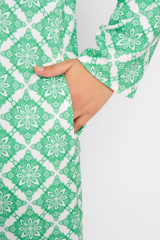 LIMITED COLLECTION Plus Size White & Green Tile Print Blazer | Yours Clothing 5