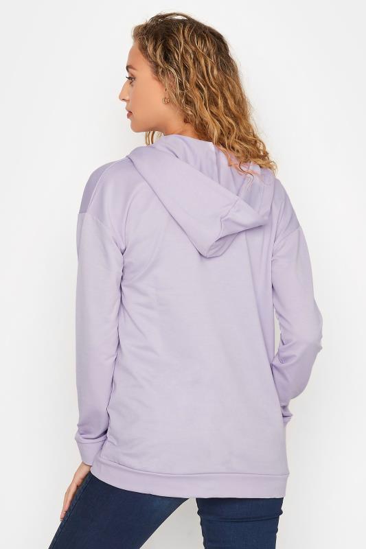 LTS Lilac Purple Printed Zipper Hoodie | Long Tall Sally 3