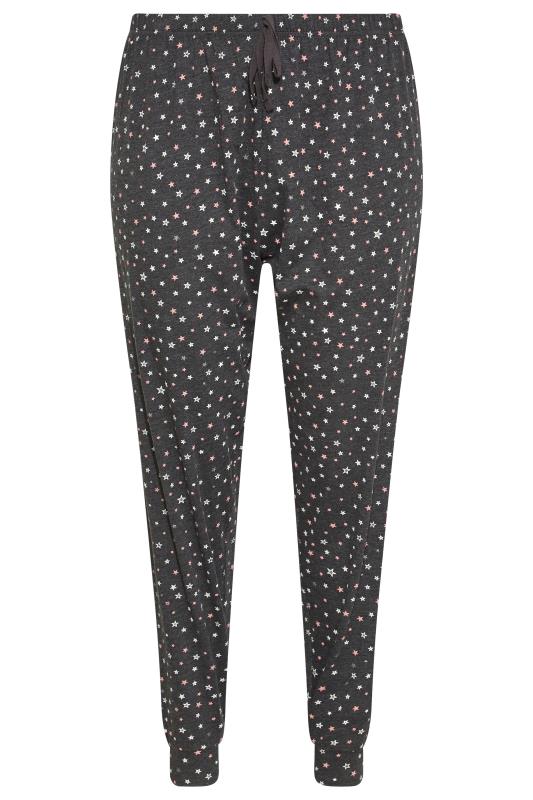 Plus Size Grey Star Print Pyjama Bottoms | Yours Clothing 5