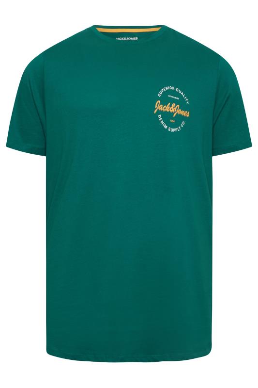 JACK & JONES Big & Tall Green & Black 3 Pack T-Shirts | BadRhino 5