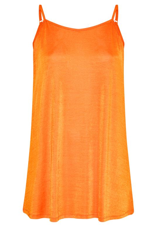 Plus Size Orange Slinky Strappy Swing Cami Top | Yours Clothing  4
