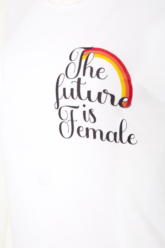 LTS Tall Women's White 'The Future Is Female' Rainbow Slogan T-Shirt | Long Tall Sally 7