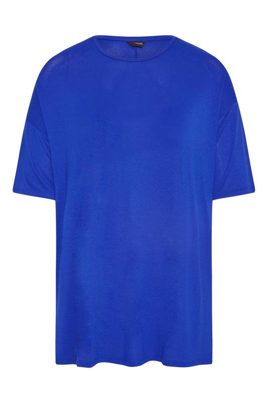 Plus Size Cobalt Blue Oversized T-Shirt | Yours Clothing  6