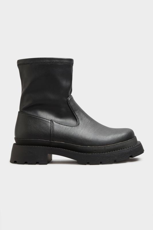 LIMITED COLLECTION Black Chunky Sock Boots In Extra Wide Fit_B.jpg