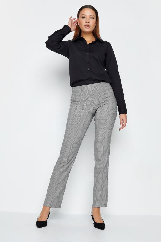  Grande Taille LTS Tall Black Dogtooth Check Stretch Slim Leg Trousers