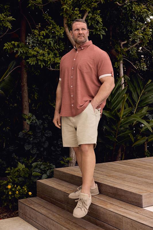 BadRhino Big & Tall Clay Orange Short Sleeve Slub Shirt