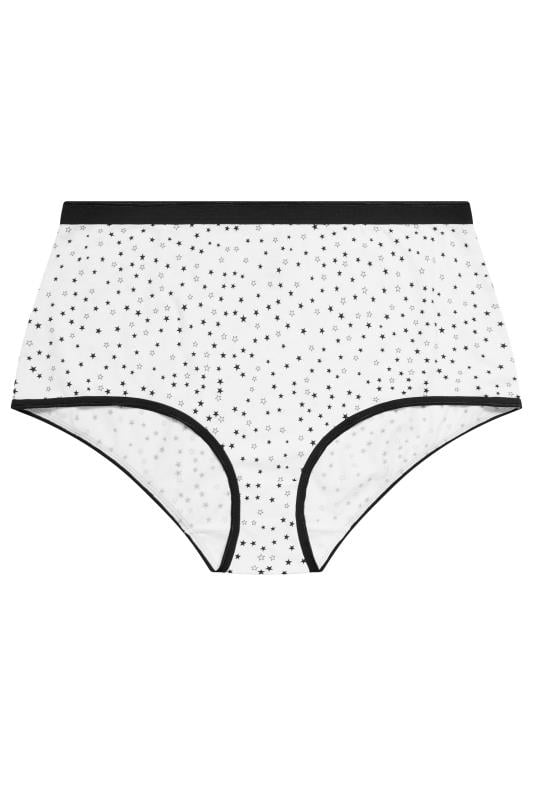 YOURS 5 PACK Plus Size Black & White Star Print High Waisted Shorts | Yours Clothing  6