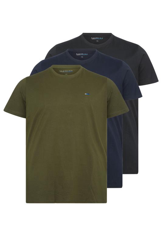 BadRhino Big & Tall 3 Pack Black & Green Cotton T-Shirts 2